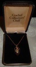 Vintage 1970s Hummel Goebel "Girl with Heart" Collectors Club Necklace with Box