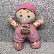 Fisher Price Baby's 1st First Doll Pink Rattle 11" Blonde 2008 Fleece Stuffing