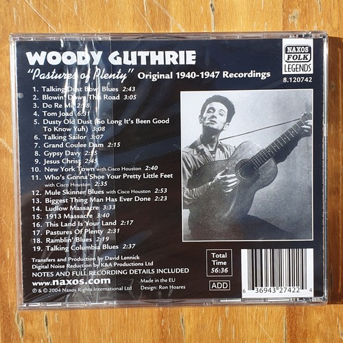 WOODY GUTHRIE - Pastures Of Plenty CD 2004 BRAND NEW & SEALED Naxos Folk - Picture 2 of 2