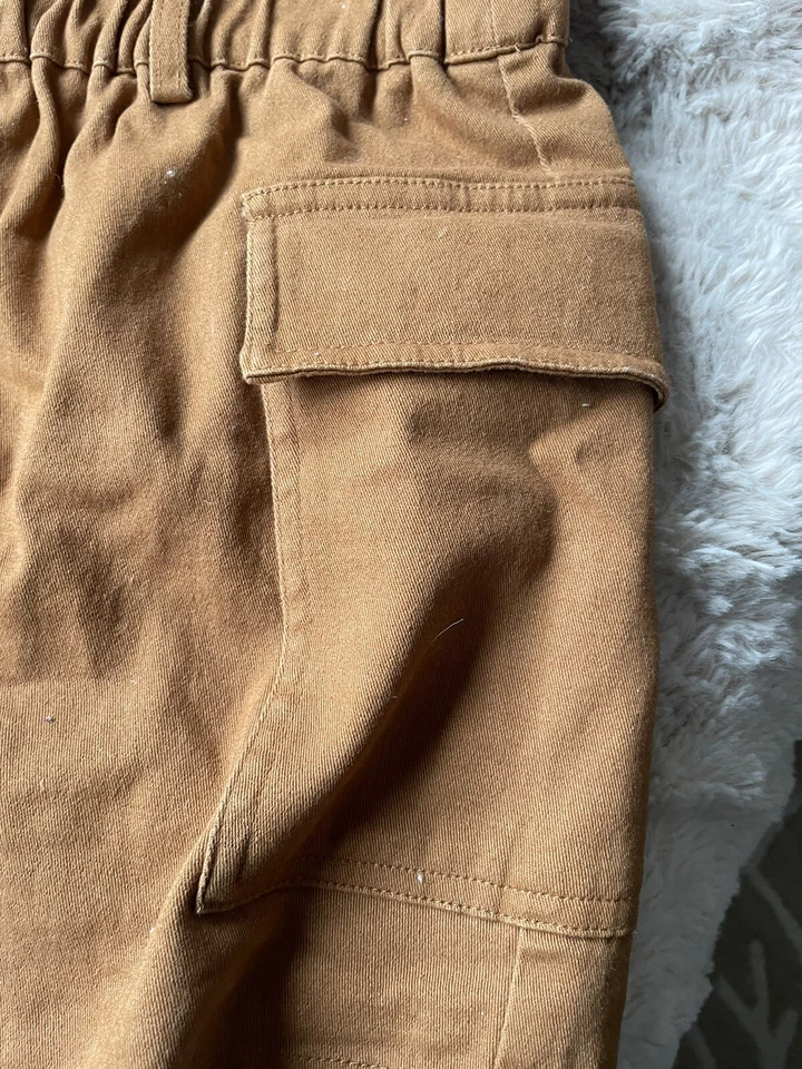 LA Hearts Pacsun Paperbag Shorts High Waist Elastic Stretch Tan Pockets M - Image 3 of 4