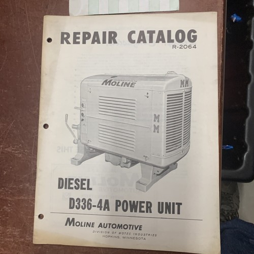 Minneapolis Moline D336-4A Power Units Repair Parts Catalog Manual Original NOS - Picture 2 of 8