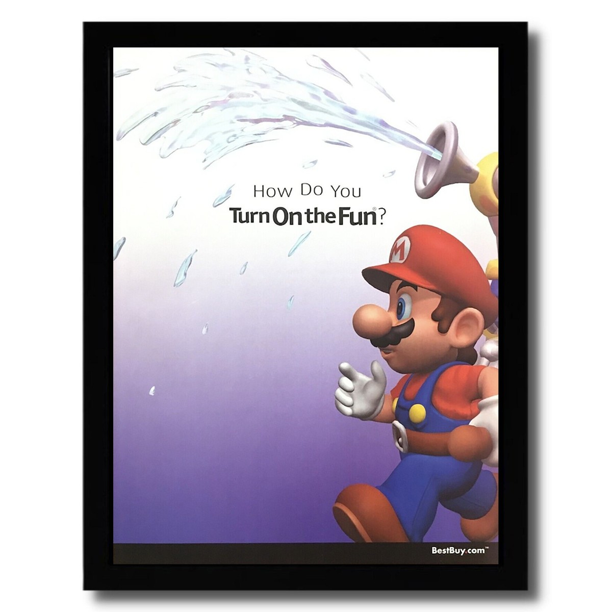 2002 Super Mario Sunshine Framed Print Ad/Poster Official Gamecube