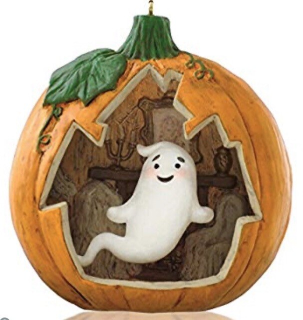 Hallmark Keepsake Happy Halloween Ornament 2014 Ghost Pumpkin 2nd in