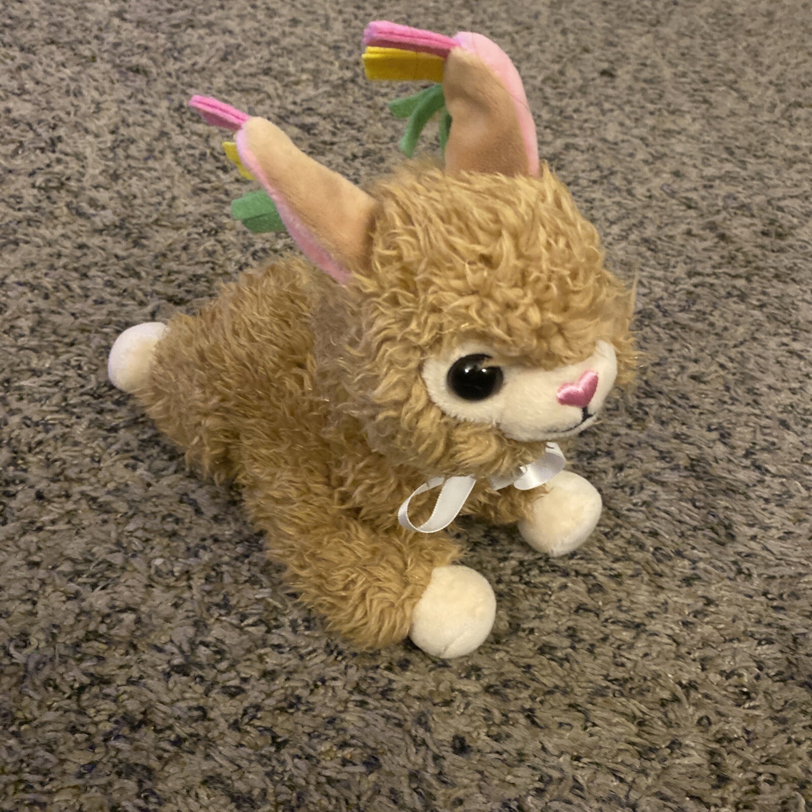 Frankford Baby Llama Alpaca with Multicolored Ears Stuffed Animal Plush 8"
