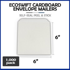 1000 - 6x6 "EcoSwift" Brand Self Seal Cardboard CD/DVD Envelope Mailers 6" x 6"