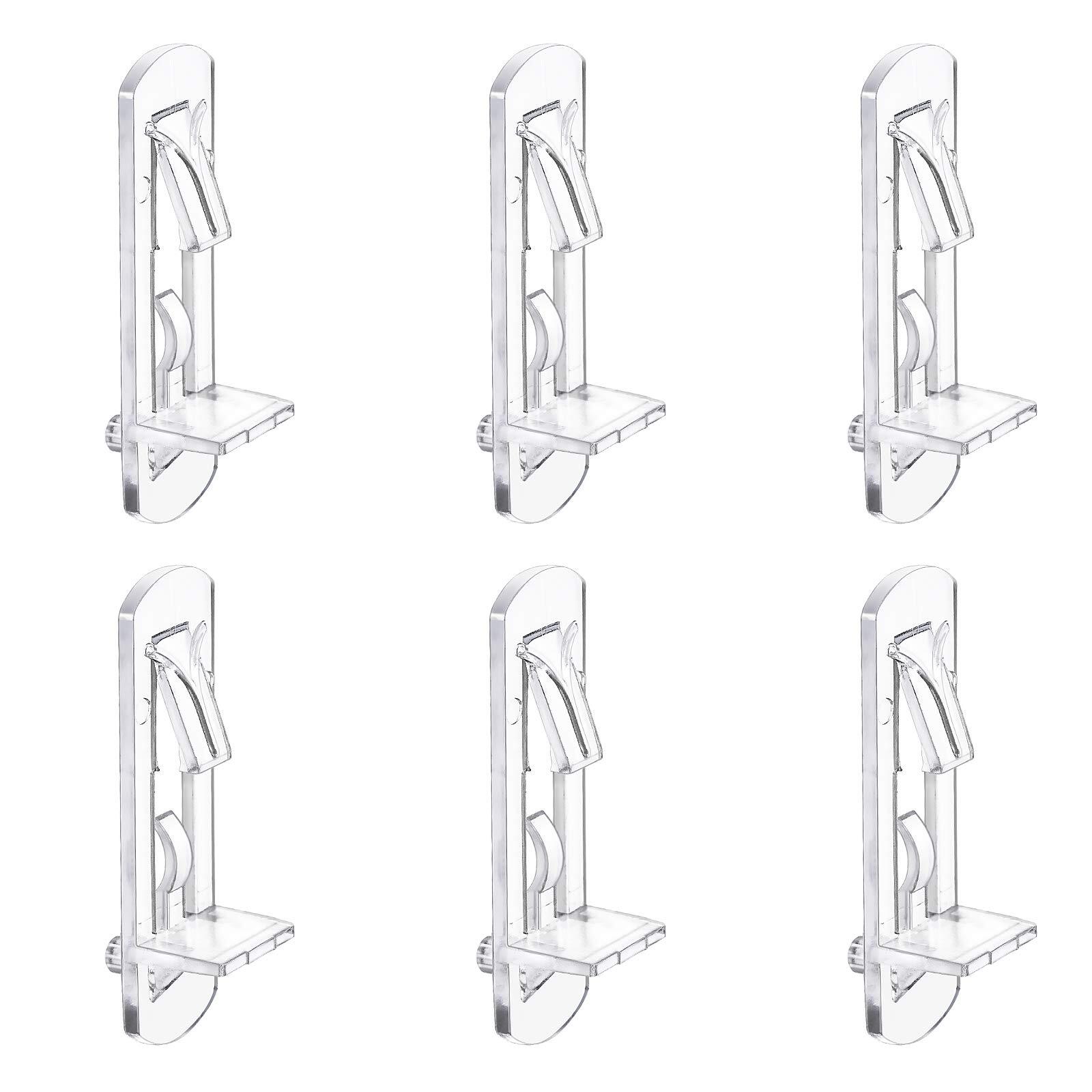 30 Clear Plastic Self-Locking Shelf Support Pegs for Cabinets - 30 Pack-image
