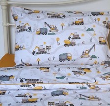 Image of Diggers, Trucks Single Bed Bedding ,Pure cotton, Boys Adventure