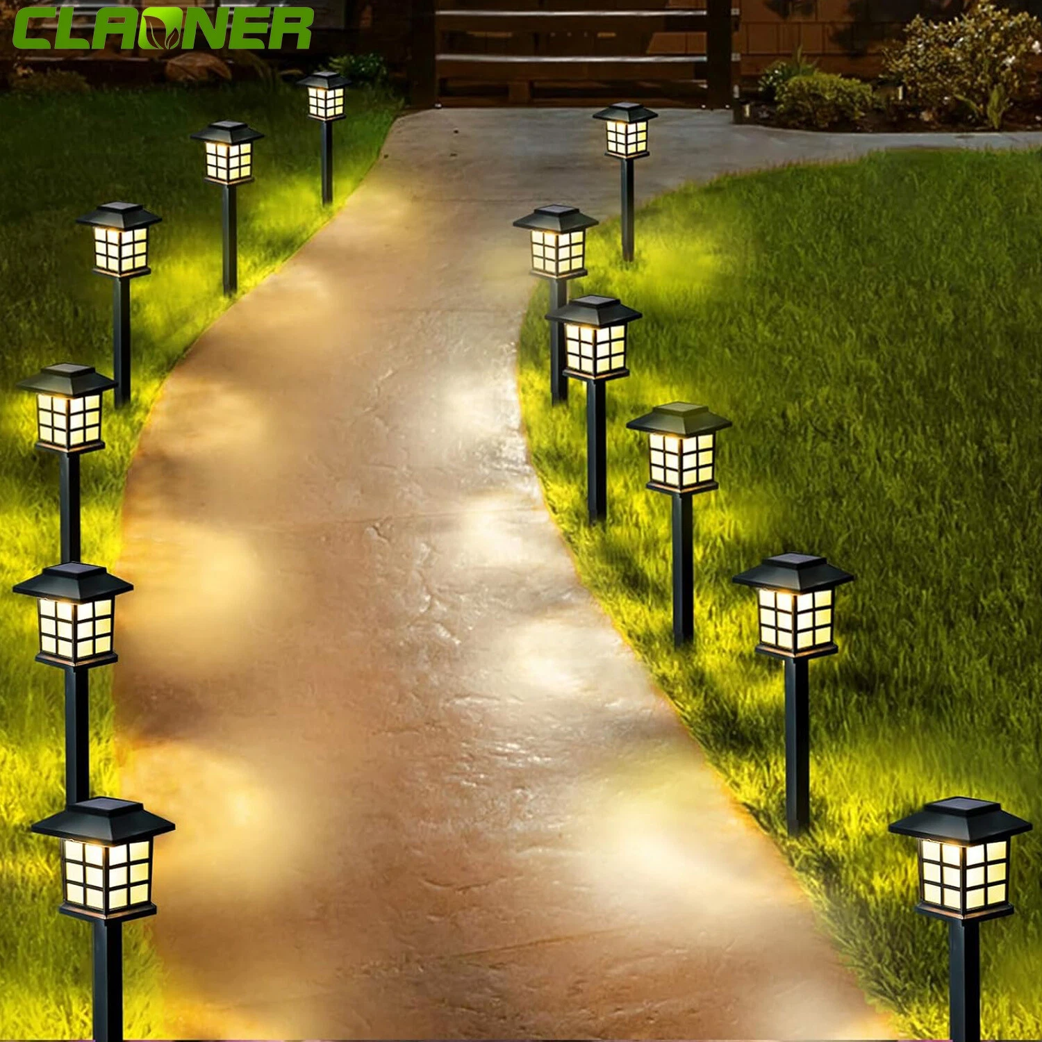 12 Pack Solar LED Landscape Lights Outdoor Garden Pathway Lighting Waterproof
