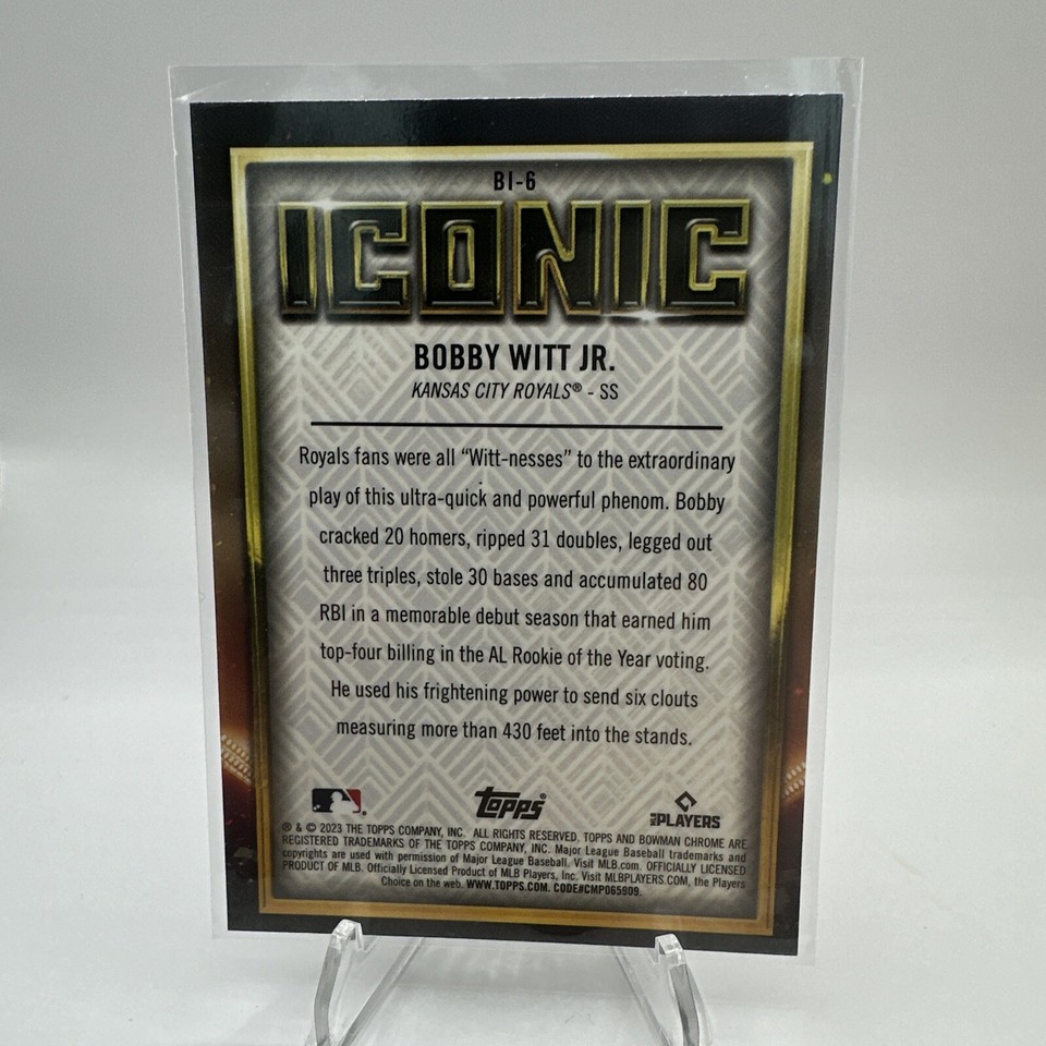 2023 Topps Bowman Chrome Bobby Witt Jr. Iconic Refractor Insert Royals