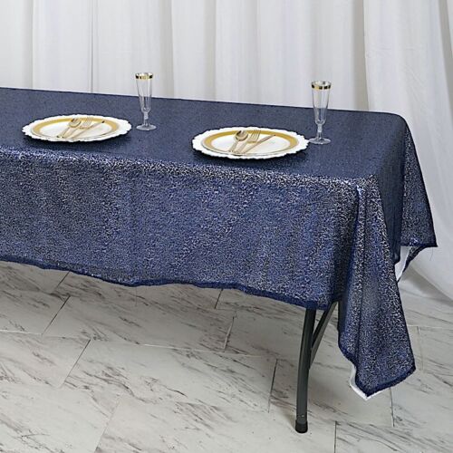 60" x 102" Sequin RECTANGULAR Tablecloth Dinner Wedding Linens Party Decorations - Picture 3 of 54