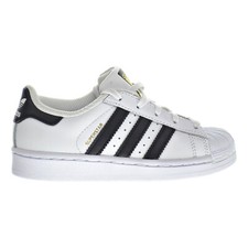 Adidas Superstar Foundation C Little Kid's Shoes White-Black ba8378