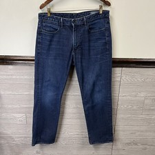 Bonobos Men’s Straight Leg Mid Rise Blue Jeans 35 X 30 Dark Wash Logo USA Made