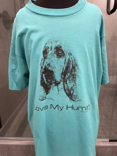 Vintage Bassett Hound Dog Screen Stars T-shirt - Large - Photo 1 sur 4
