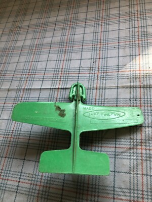 Vintage Just For Fun Chemtoy Green Plastic Airplane, USA
