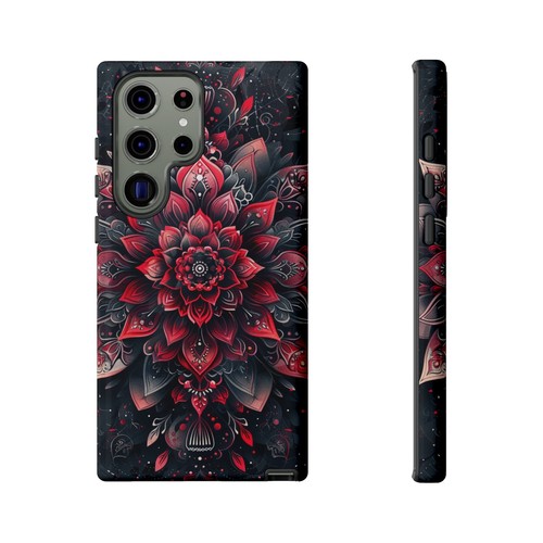 Red Mandala Lotus Floral - Phone Ink Cover Case for iPhone, Galaxy, Pixel - 第 242/281 張圖片