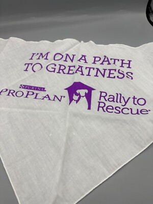 2- Dog Bandanas ''I'm On A Path to Greatness'' Purina Pro Plan Rally to Rescue