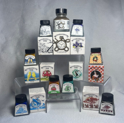 Winsor & Newton Made In England Lot Of 9 Boxed Drawing Inks Various Colors