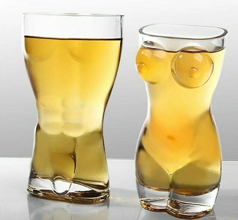 60/400ML Unique Beer Cups Funny Body Shape Wine Glass Whisky Vodka Shot  Glasses