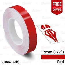 RED 1/2" 12mm Roll PIN STRIPE Car PinStriping Trim Line TAPE Decal Vinyl Sticker