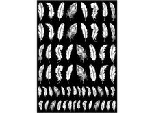Feathers 60 pcs White Fused Glass Decals