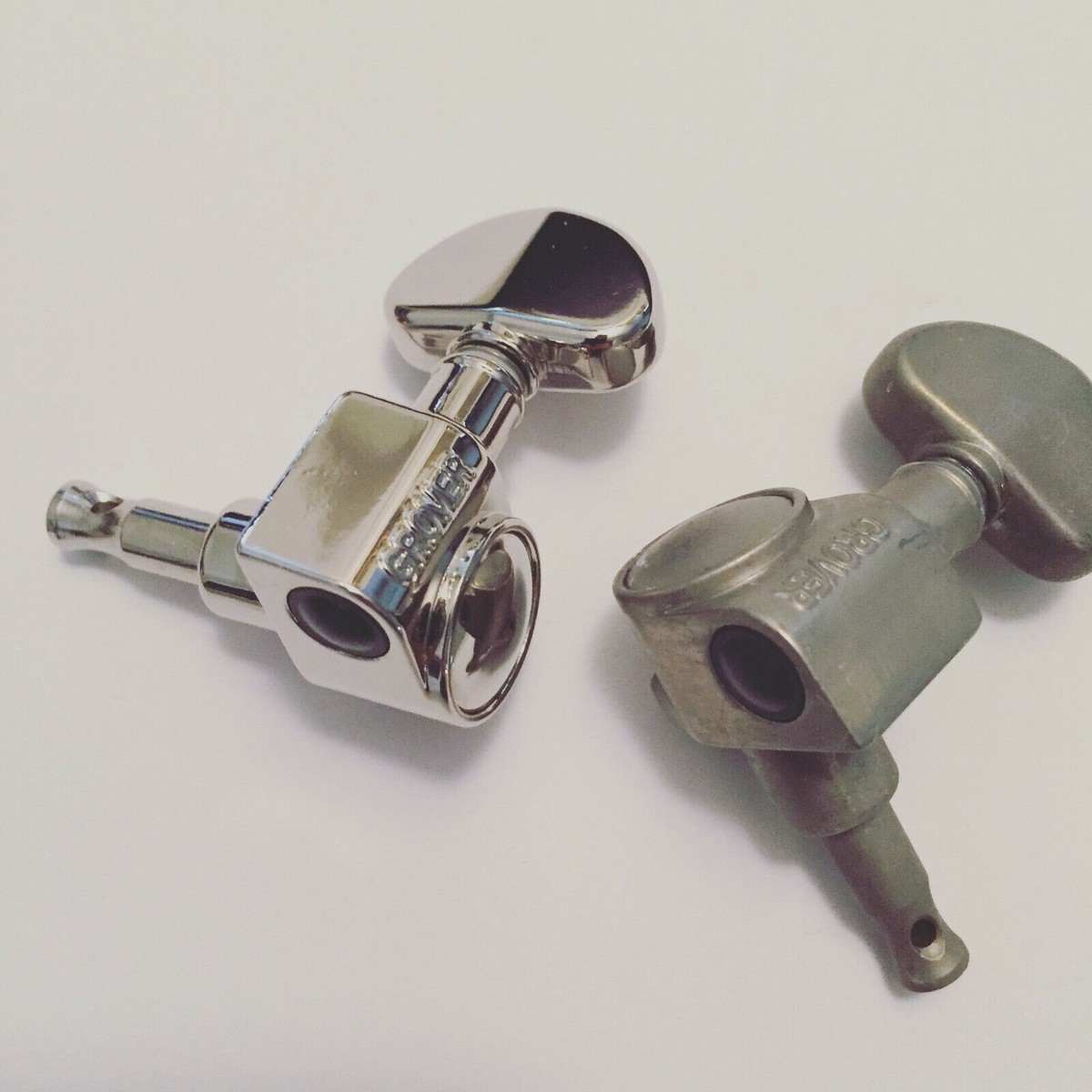 SET OF 6 AGED RELIC GROVER ROTOMATIC TUNERS, NICKEL, GIBSON Les