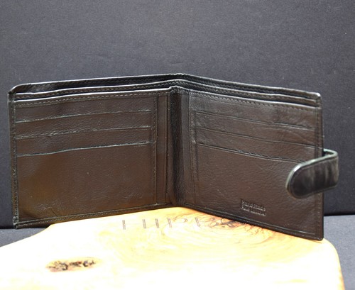 Rowallan Mens Leather Card Notes Wallet Black - Picture 2 of 5
