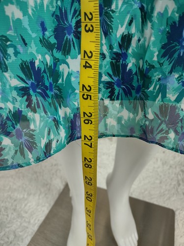 Gonna donna Jones Wear blu, verde floreale foderata con zip laterale A-Line taglia 12 (nuova con etichette) - Foto 6 di 11