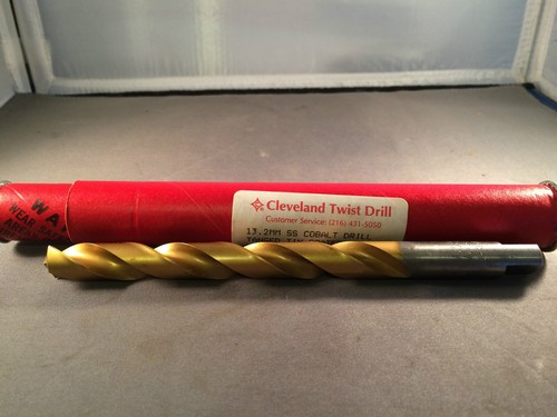 NIB 13.2mm Cleveland Loral Aircraft Cobalt Drill Tanged TiN Coating - Picture 1 of 2