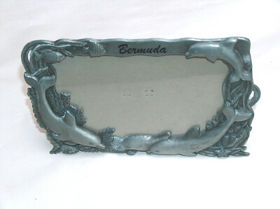 Bermuda Agiftcorp 19.1cmX 12.7cm Peltre Delfín Alga Estrella Pez Conchas Fotos