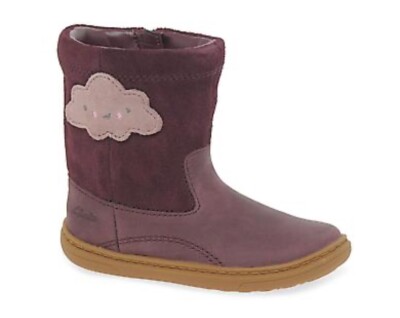 Clarks Flash Cloudy Girl s Toddler s Boots - Beere - UK 3F - Neu mit Karton