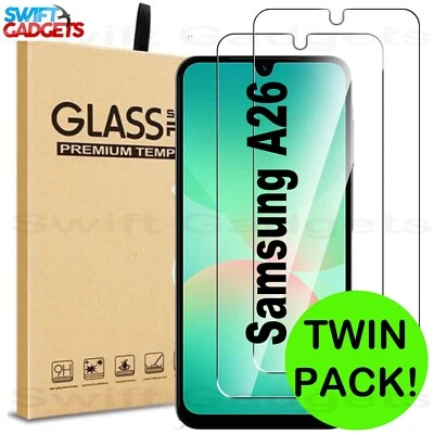 SWIFT GLASS For Samsung Galaxy A26 Tempered Glass Screen Protector Guard Cover Twin pack
