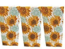 3 pc Sunflower Kitchen Towel Set - 100% Cotton, Perfect Sunflower Kitchen Decor