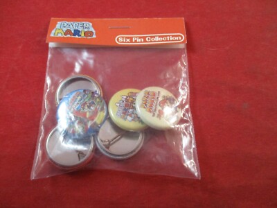 Paper Mario Multi-System Six Mini Pin Collection NEW N64 Gamecube Wii Switch DS