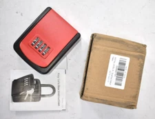 Key Lock Box Portable Padlock Red/Black Durable 4 Digit Combination G10