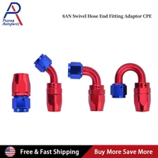 8AN AN8 Swivel Hose End Fitting Adaptor for CPE Oil Fuel Hose Line Red/Blue