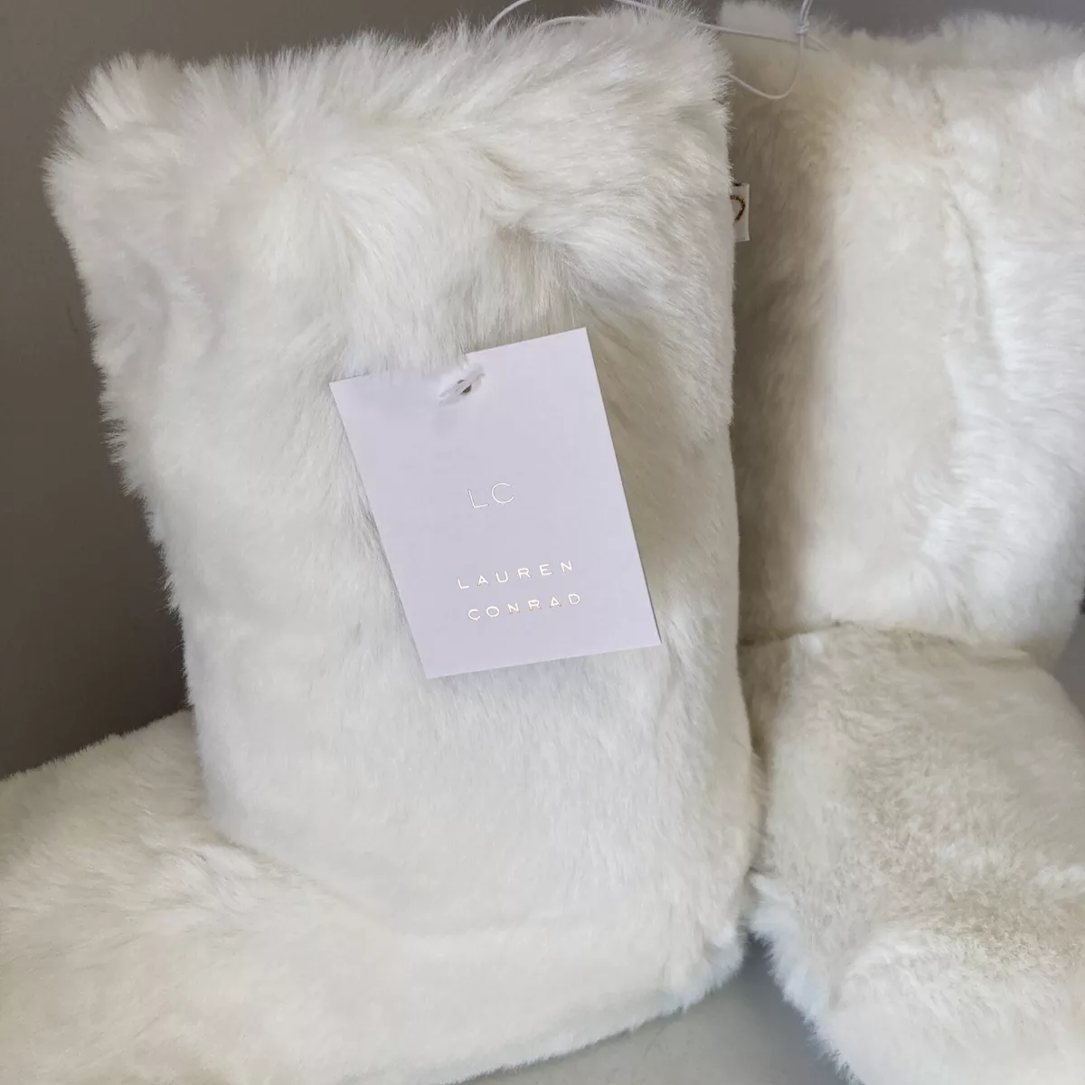 White fur 2025 slipper boots