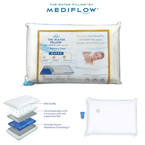 Mediflow Elite Premium Fiber Memory Foam Water Pillow 44 x 66 cm