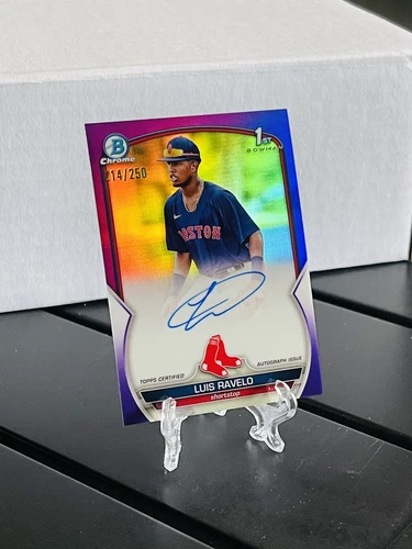 Luis Ravelo 2023 Bowman Chrome 1st Auto Purple Refractor #CPA-LRA 214/250