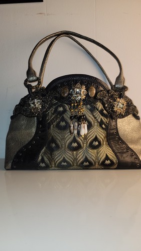 Mary Frances Vtg  Beaded Purse/Handbag Mary Frances Gold Sparkle Material