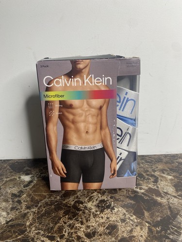 CALVIN KLEIN MICROFIBER BOXER 3-PACK MULTICOLOR SIZE MEDIUM
