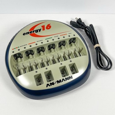 Ansmann Energy 16 NiCd NiMH Charger for Rechargeable Batteries AA, AAA, 9V, C, D