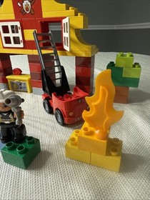 Lego DUPLO My First Fire Station #6138 Retired Includes Desk & &ldquo;Firehouse&rdquo; Block