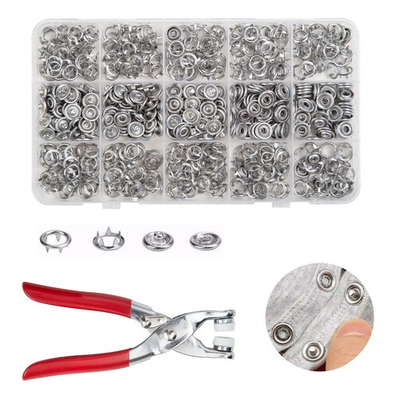 #ad #ad 200 Sets Metal Snap Buttons Kit with Fastener Pliers Press Tool 800 PCS 9.5... $21.53