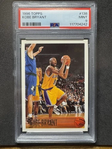 1996 TOPPS KOBE BRYANT #138 ROOKIE RC LOS ANGELES LAKERS HOF PSA 9 MINT