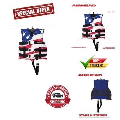 Adjustable Patriotic Life Vest for Children - USCG Approved Safety for Boating