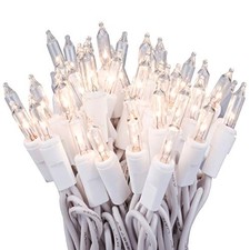 00 Clear Christmas Lights on White Wire, UL Approved for 100 Light 1