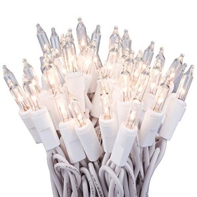 00 Clear Christmas Lights on White Wire, UL Approved for 100 Light 1
