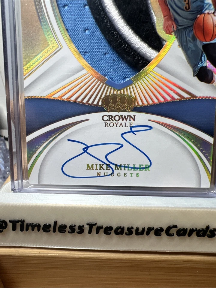 2022-23 CROWN ROYALE SILHOUETTES MIKE MILLER 1 OF 1 GAME USED PATCHED AUTO - Image 3 of 4