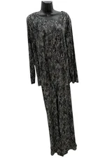 IMAN Global Women's 2-Piece Chic Pajama Pants Black/White