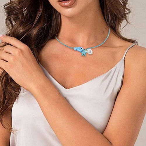 Gioielli Fai da Te Mini Collana Pesce Stile Oceano Stella Pesce Catena Ciondolo I4W2 - Foto 8 di 16